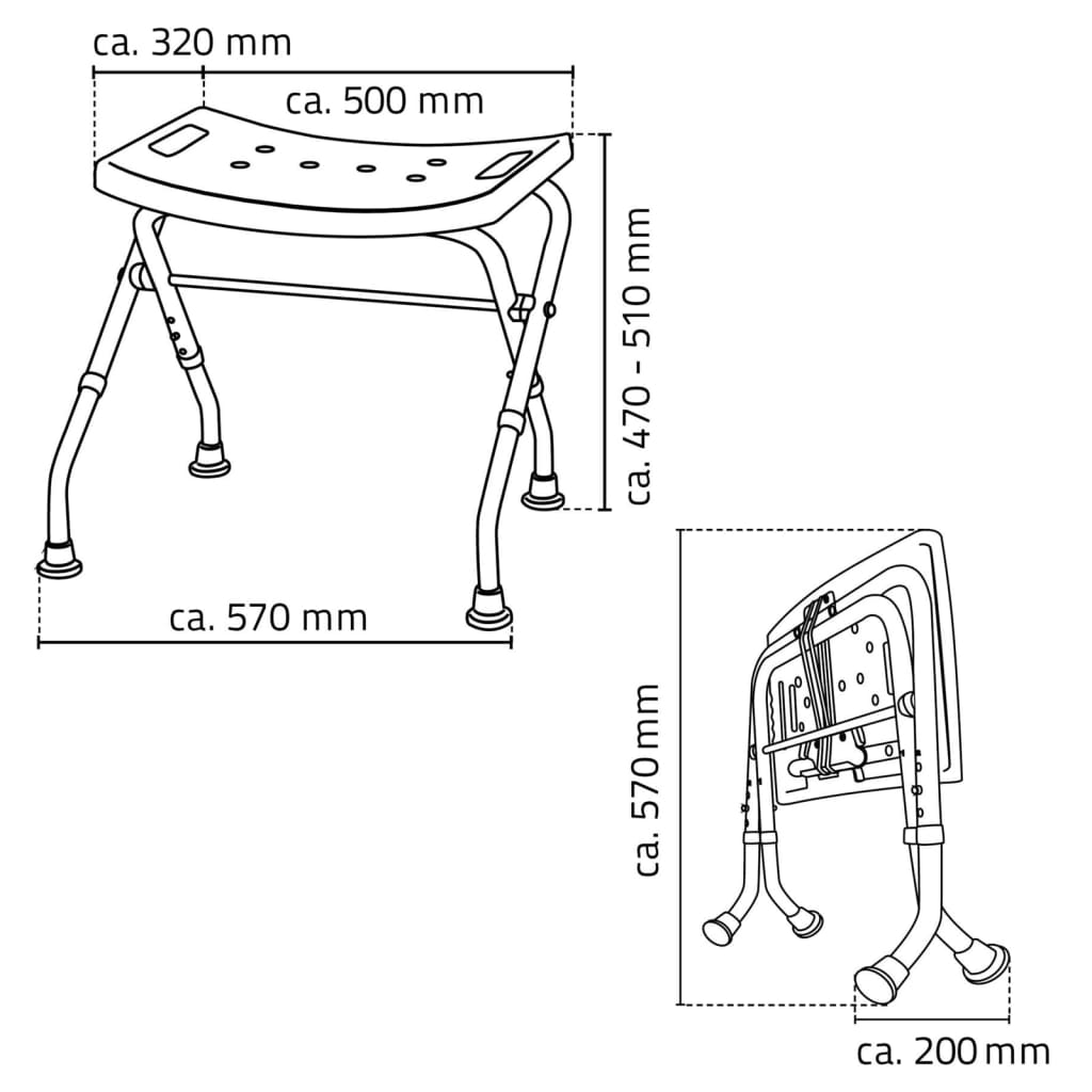 Ridder Duschhocker Klappbar 110 Kg Weiß A0050301 Hellbraun