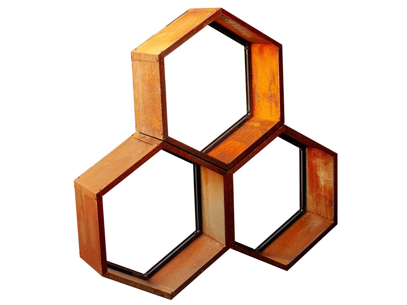 Kaminholzregal Corten Edelrost 6-Eck