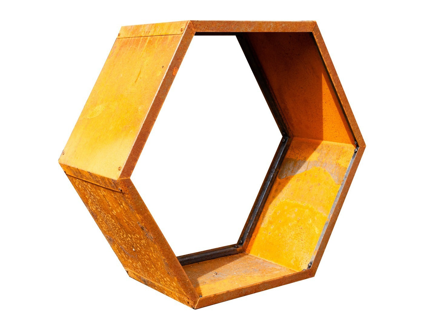 Kaminholzregal Corten Edelrost 6-Eck