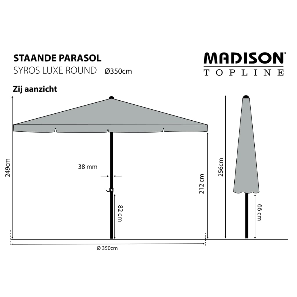 Madison Sonnenschirm Syros Luxe 350 Cm Rund