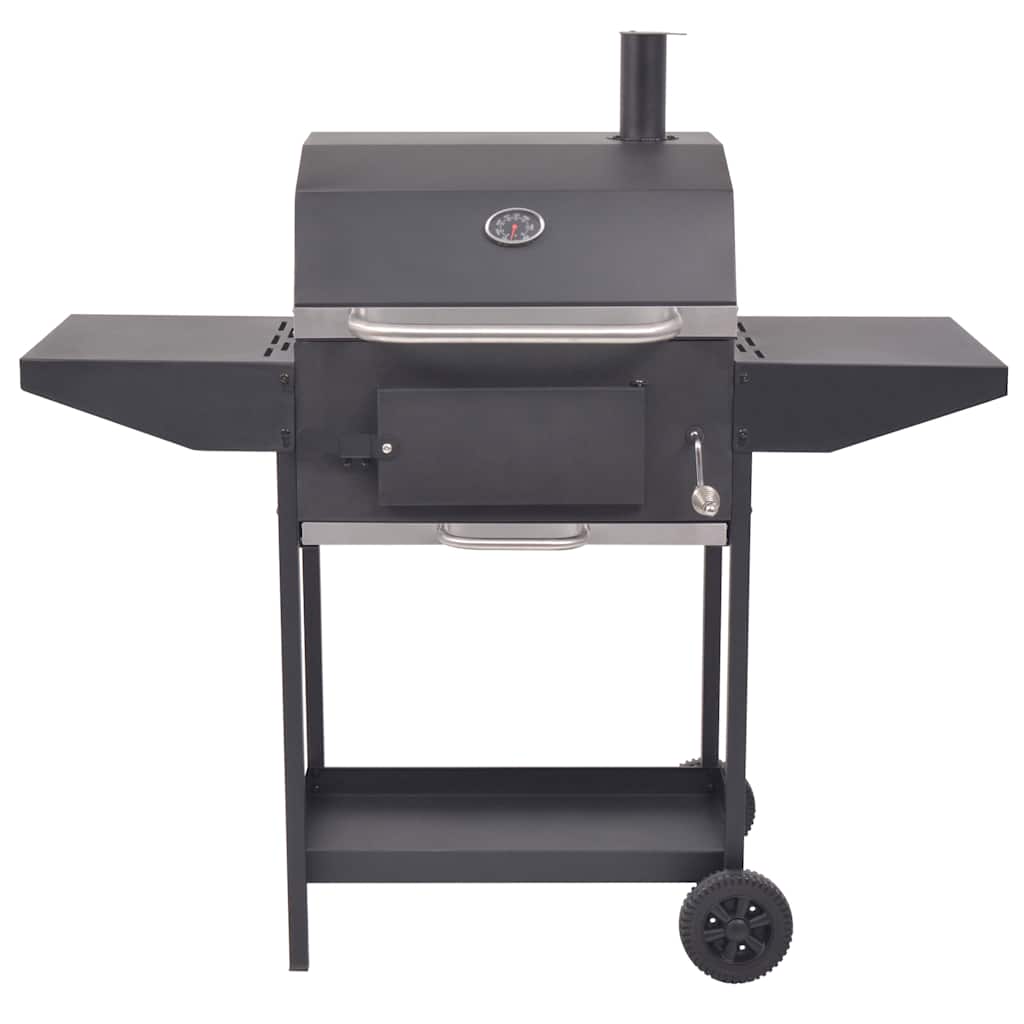 Holzkohlegrill Smoker Mit Ablage Schwarz