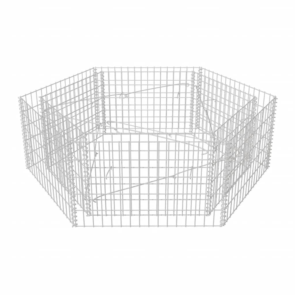 Sechseckiges Gabionen-Hochbeet 160×140×50 Cm