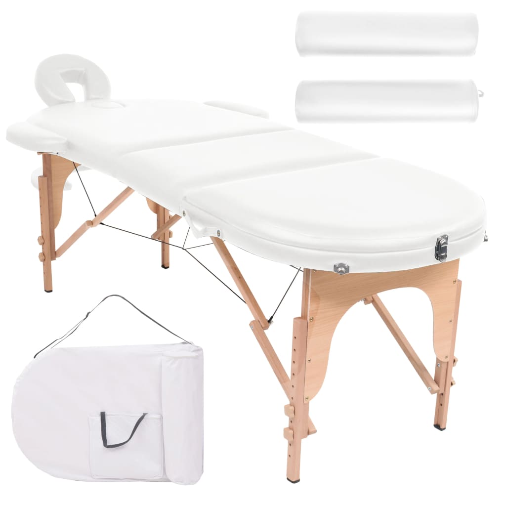 Massageliege Klappbar 4 Cm Polsterung 2 Nackenrollen