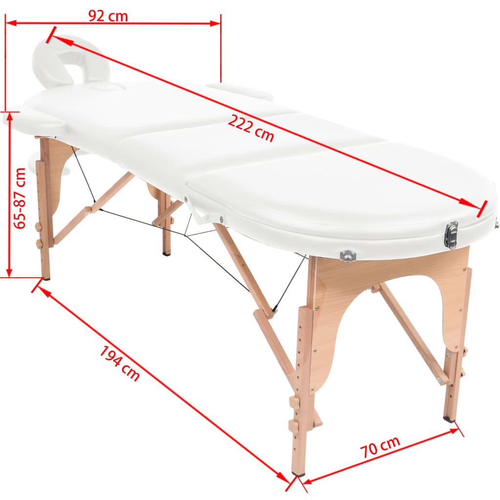 Massageliege Klappbar 4 Cm Polsterung 2 Nackenrollen