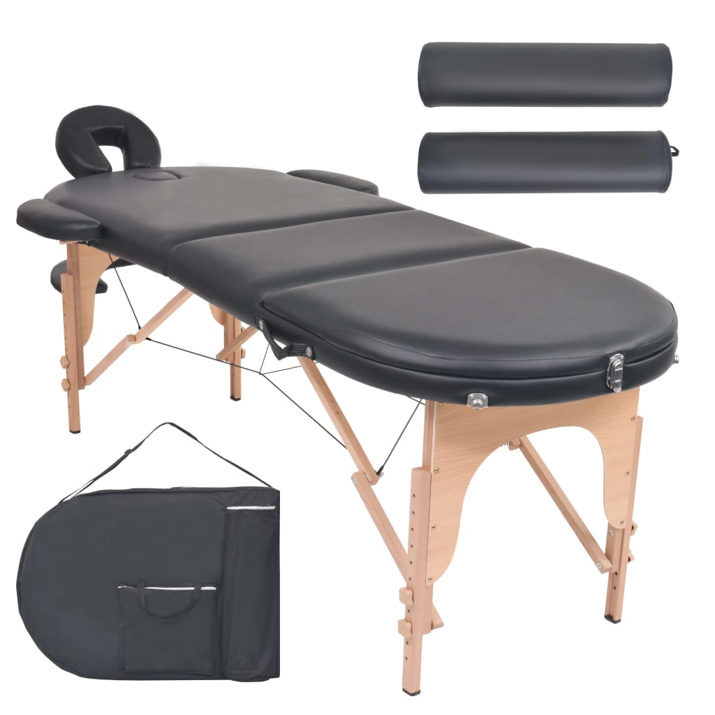 Massageliege Klappbar 4 Cm Polsterung 2 Nackenrollen