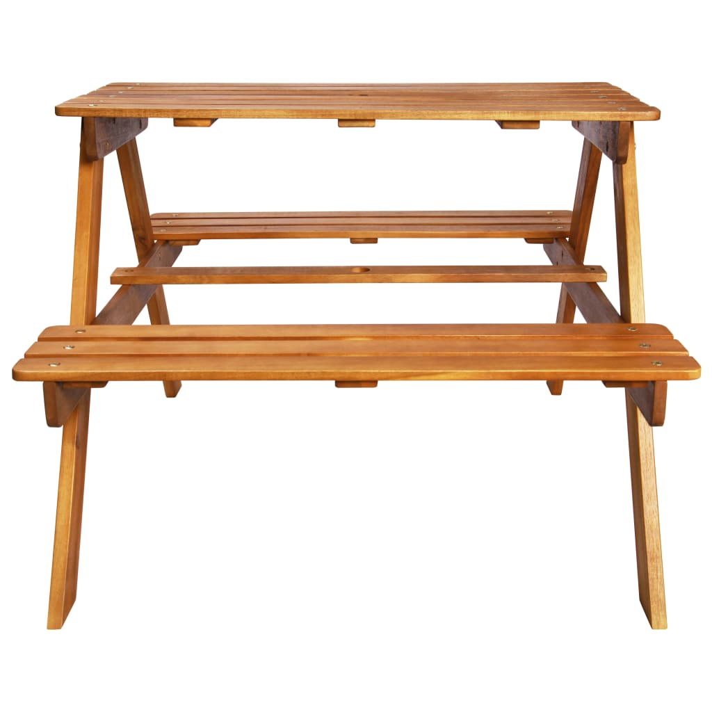 Kinder-Picknicktisch Mit Sonnenschirm 79X90X60 Cm Akazienholz