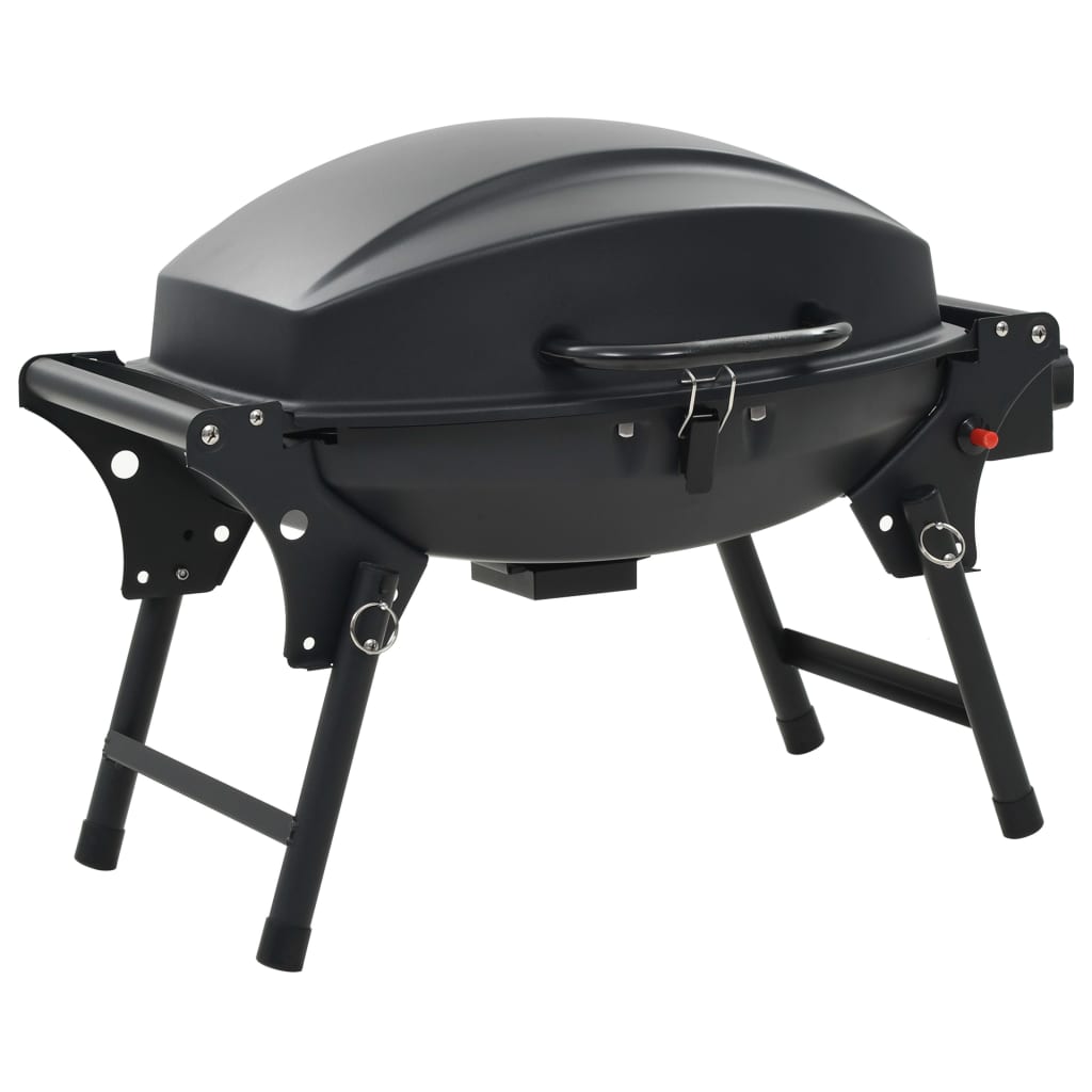Tragbarer Gasgrill Mit Kochzone Schwarz