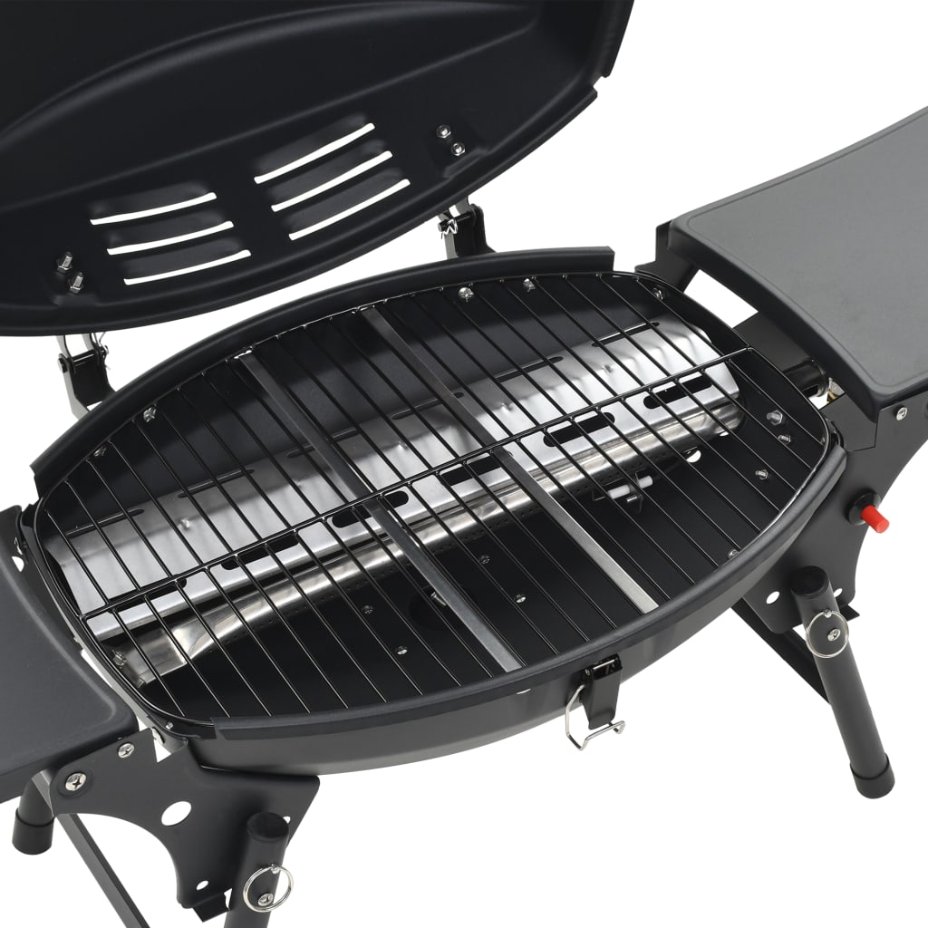 Tragbarer Gasgrill Mit Kochzone Schwarz