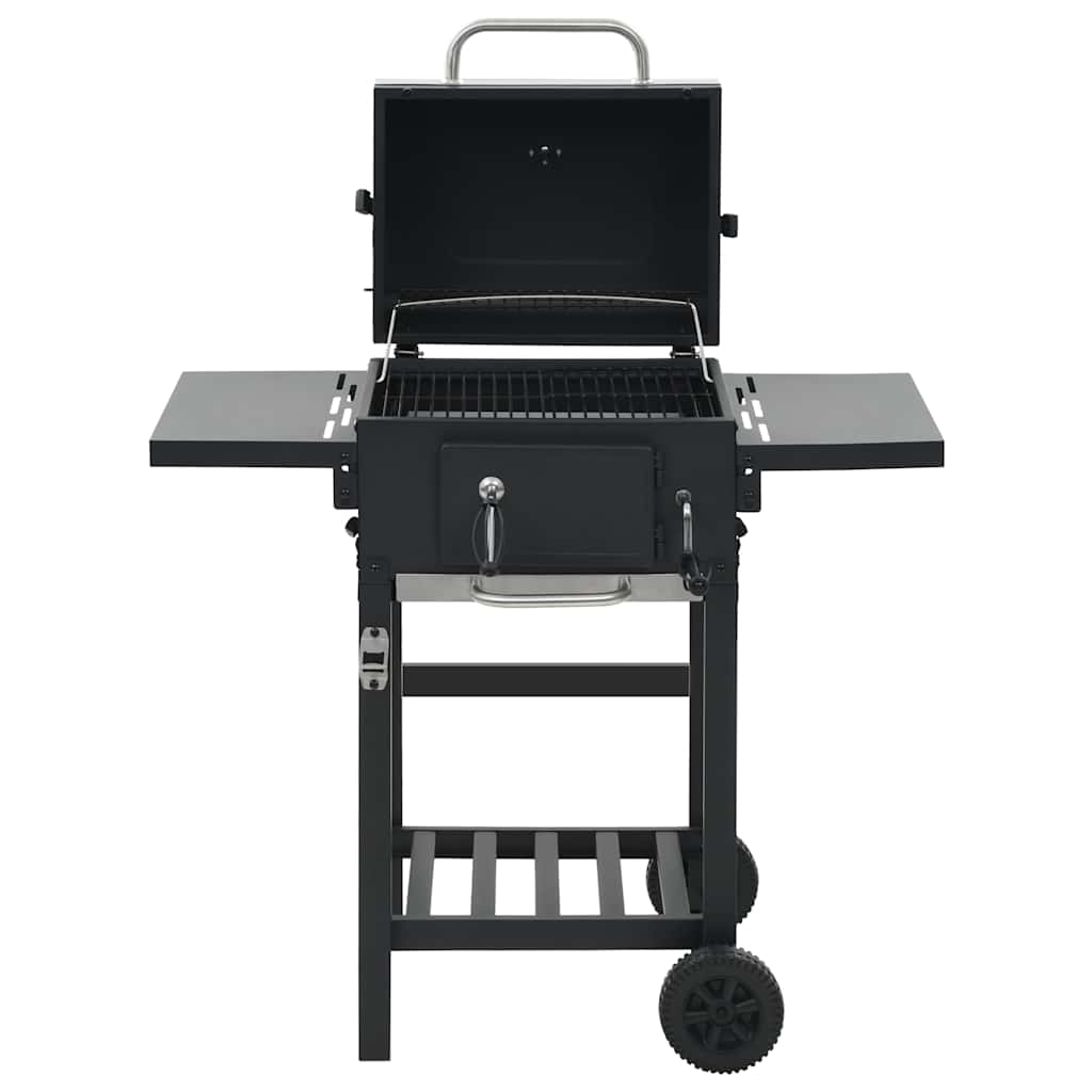 Holzkohlegrill Mit Unterer Ablage Schwarz