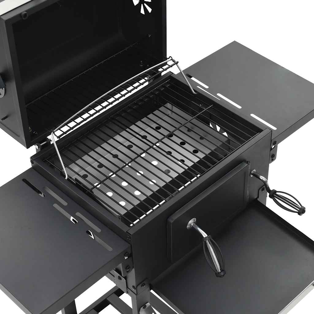 Holzkohlegrill Mit Unterer Ablage Schwarz