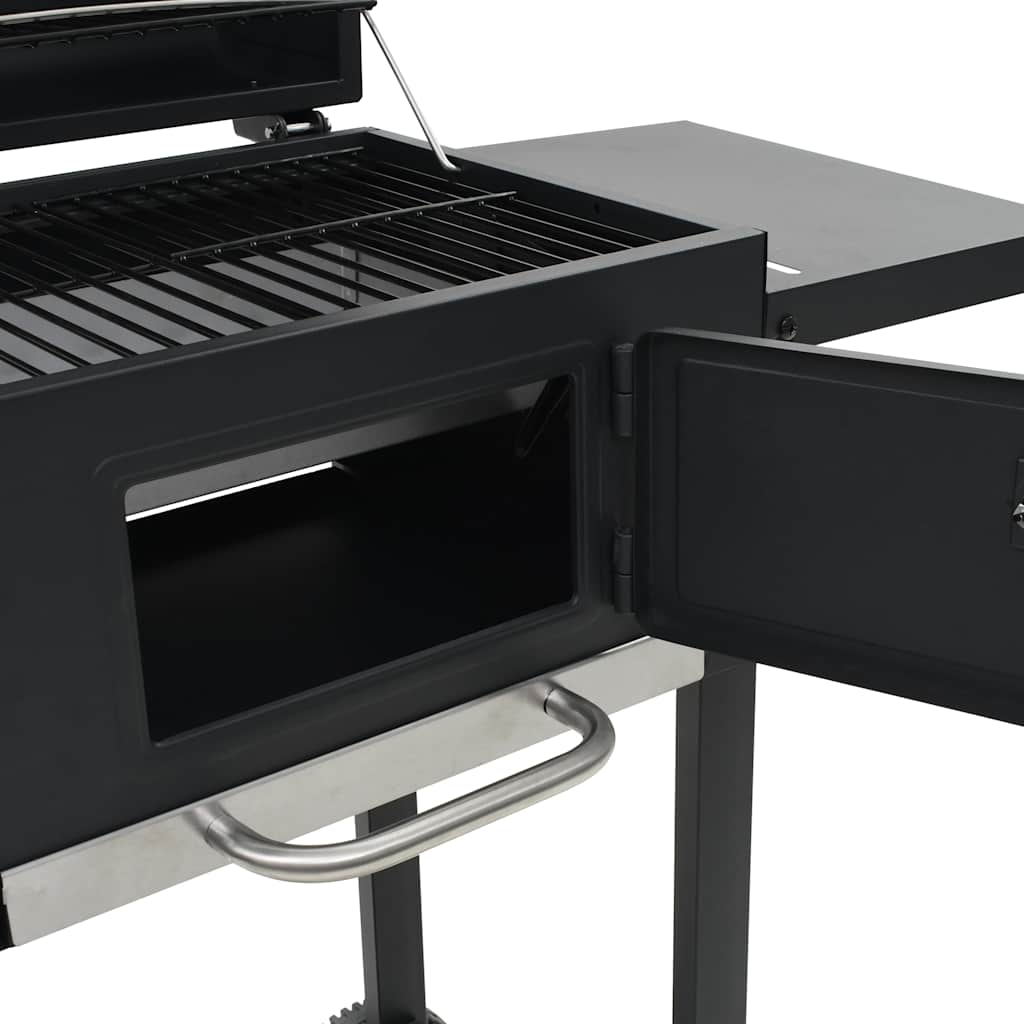 Holzkohlegrill Mit Unterer Ablage Schwarz
