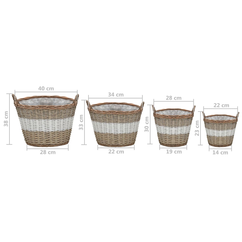 Hochbeet 4-Tlg. Weide Mit Pe-Auskleidung