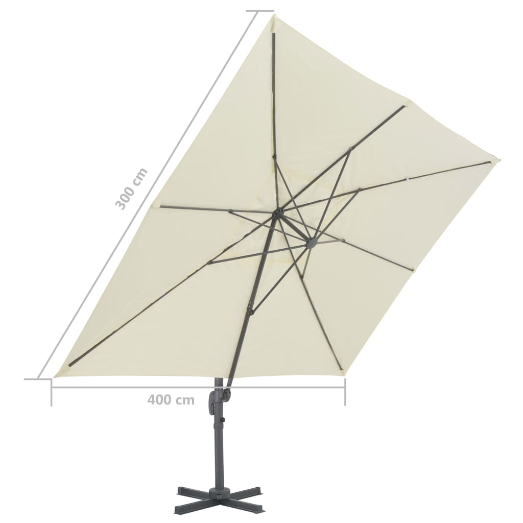 Ampelschirm Mit Aluminium-Mast Sandweiß Sandfarbe