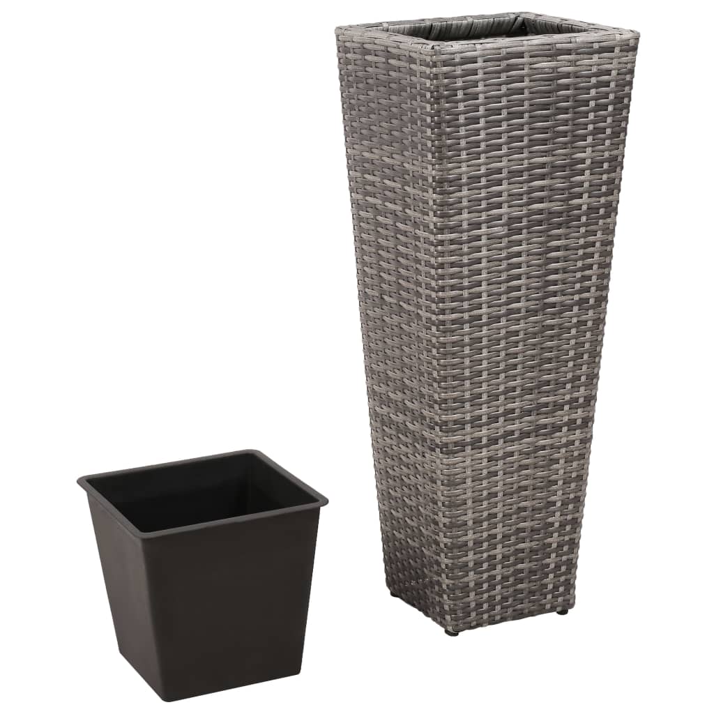 Garten-Hochbeet 3-Tlg. Poly Rattan