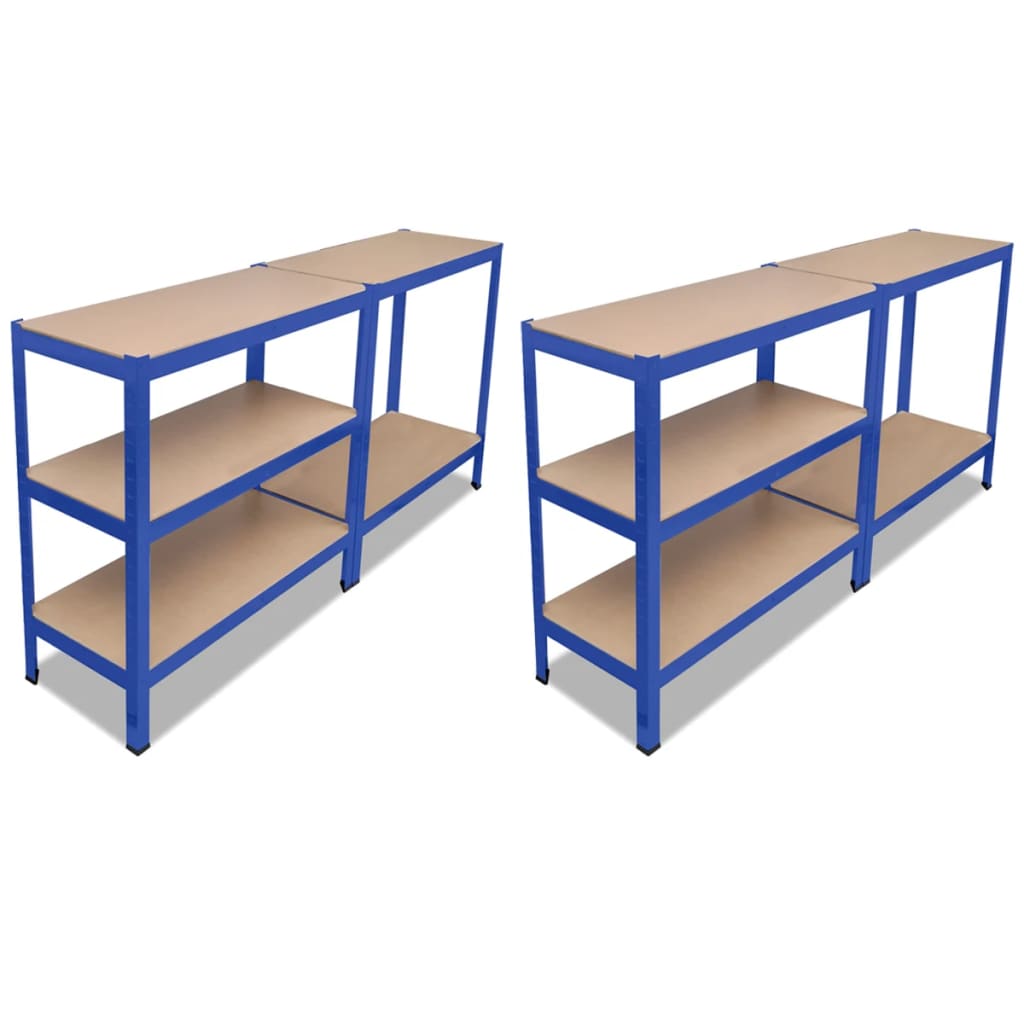 2 X Regal Lagerregal Steckregal Metallregal Kellerregal Blau