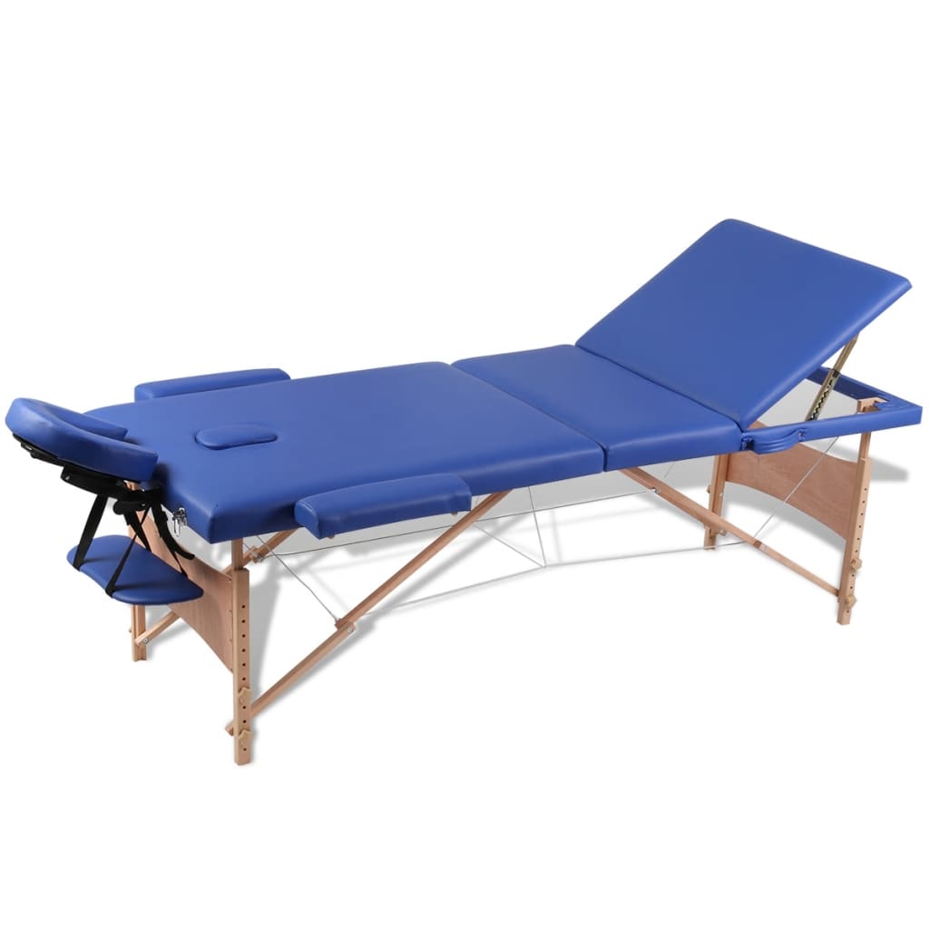 Massageliege Klappbar 3-Zonen Mit Holzgestell