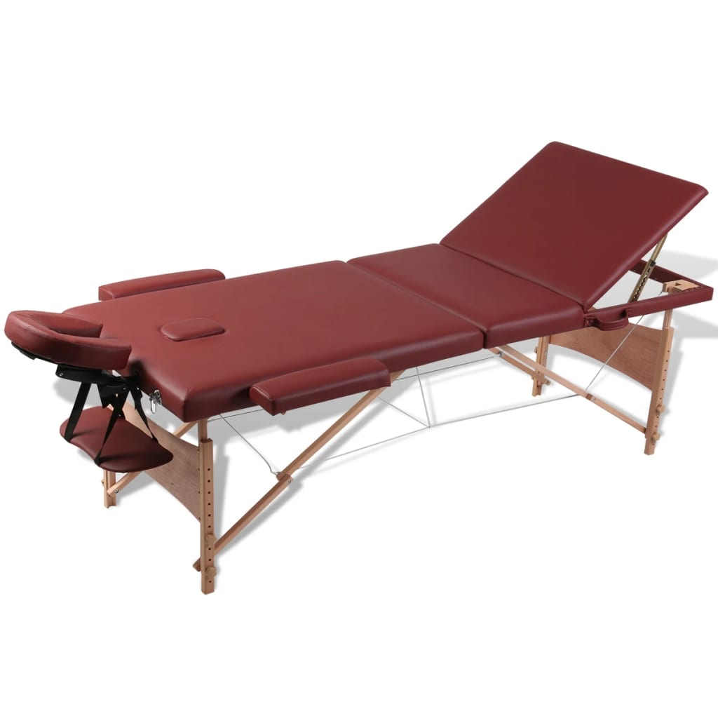 Massageliege Klappbar 3-Zonen Mit Holzgestell