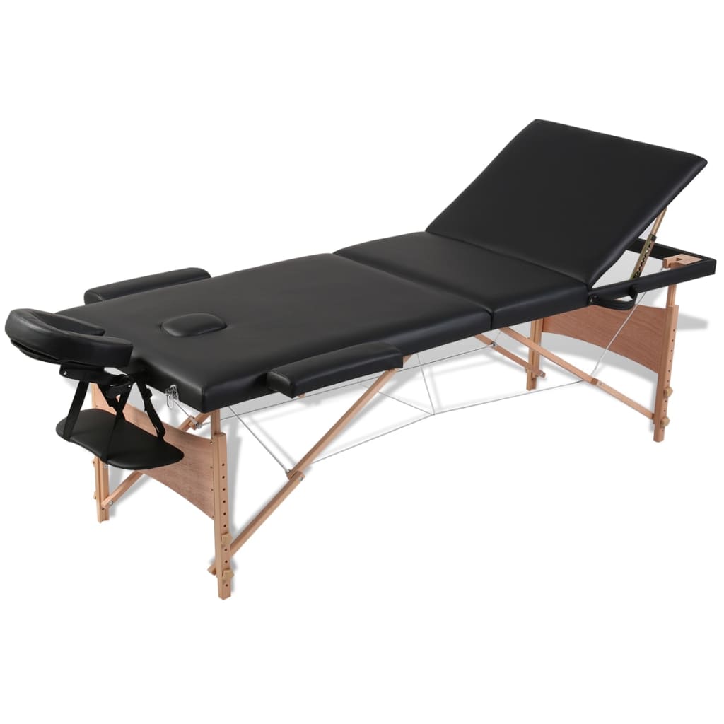 Massageliege Klappbar 3-Zonen Mit Holzgestell