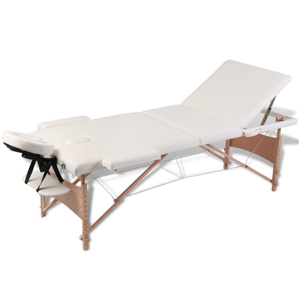 Massageliege Klappbar 3-Zonen Mit Holzgestell