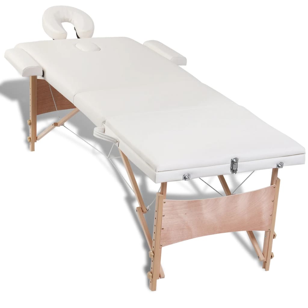 Massageliege Klappbar 3-Zonen Mit Holzgestell