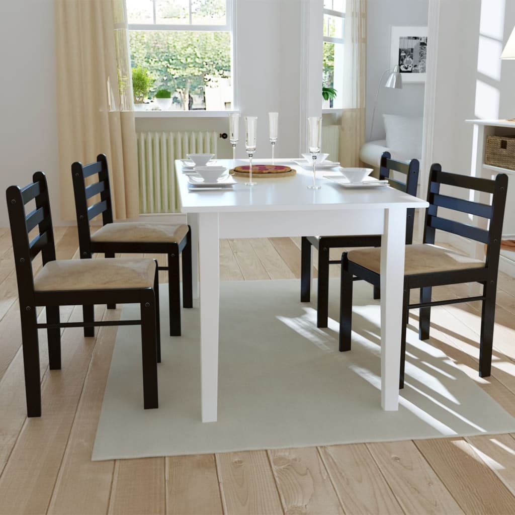 Esszimmerstühle 2 Stk. Massivholz Gummibaum Und Samt