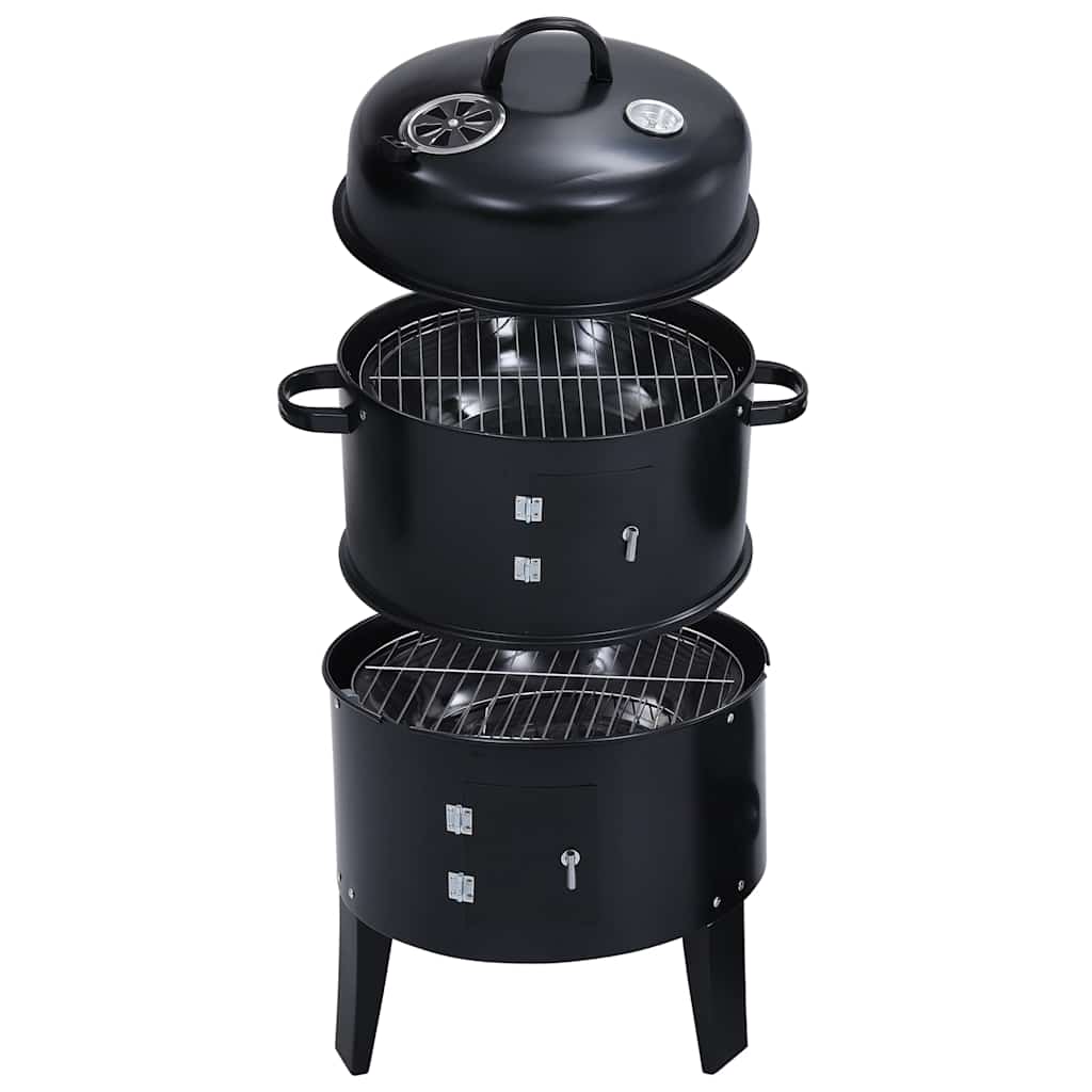 3-In-1 Holzkohlegrill Räucherofen 40×80 Cm Räuchereiche