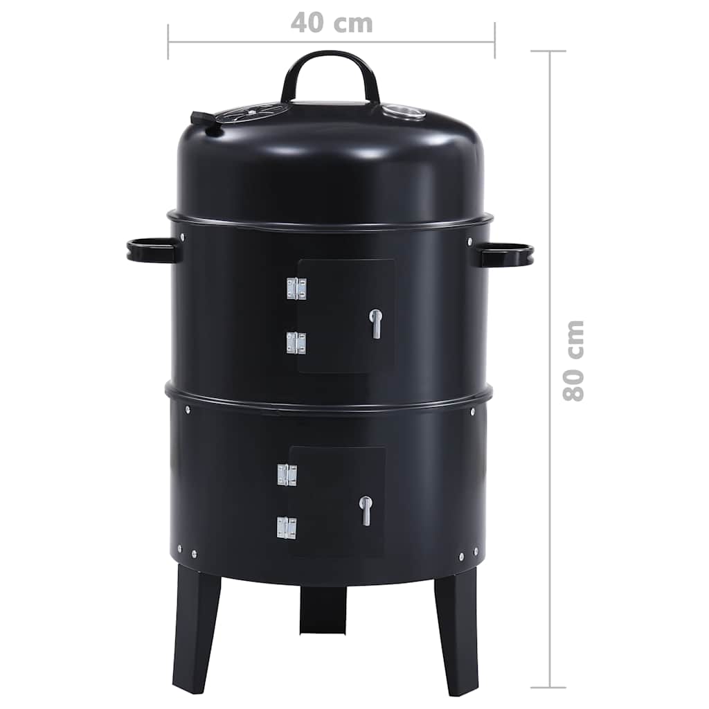 3-In-1 Holzkohlegrill Räucherofen 40×80 Cm Räuchereiche