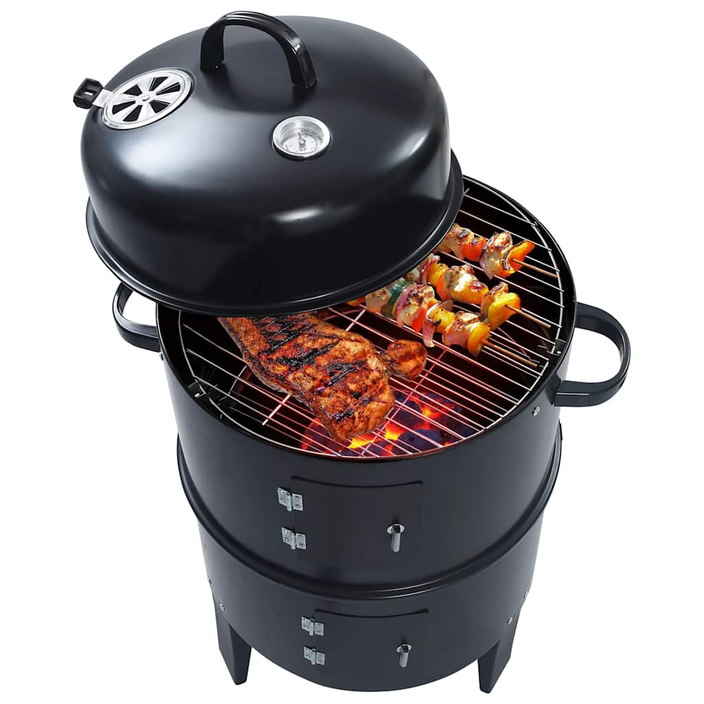 3-In-1 Holzkohlegrill Räucherofen 40×80 Cm Räuchereiche