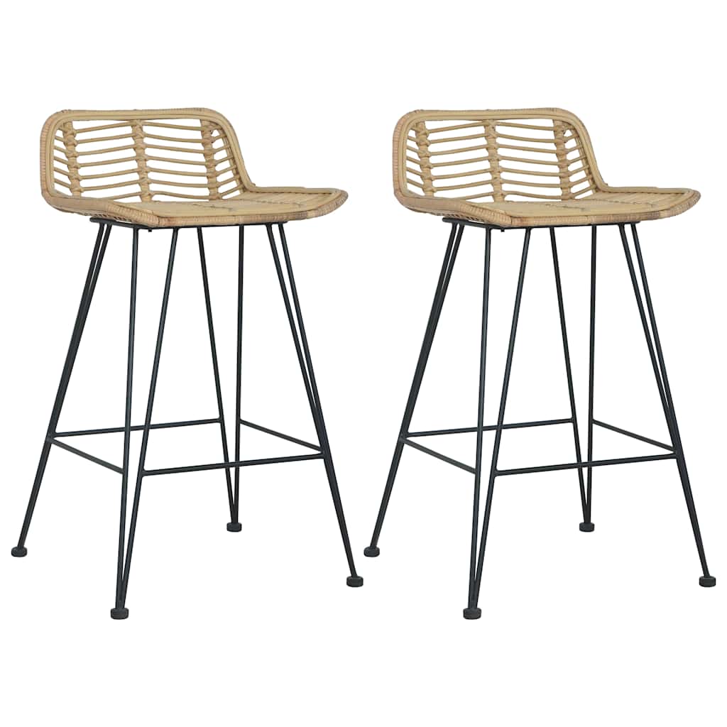 Barhocker 2 Stk. Rattan