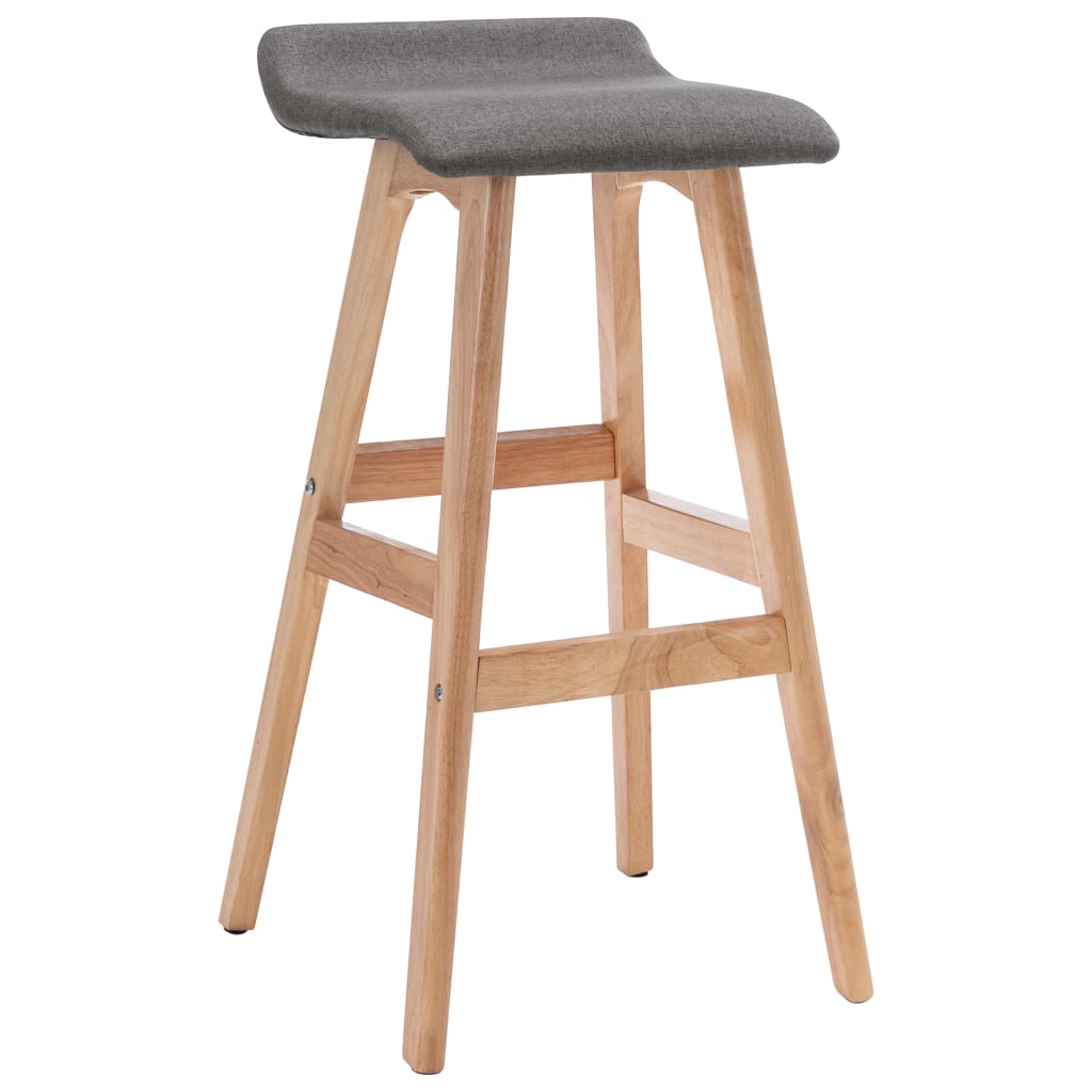 Barhocker 2 Stk. Hellgrau Stoff