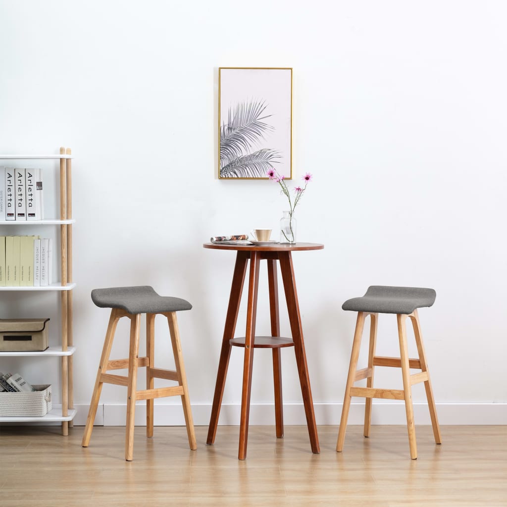 Barhocker 2 Stk. Hellgrau Stoff