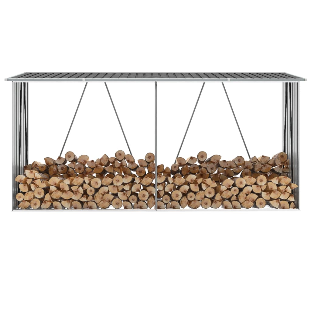Brennholzlager Aus Verzinktem Stahl 330X84X152 Cm