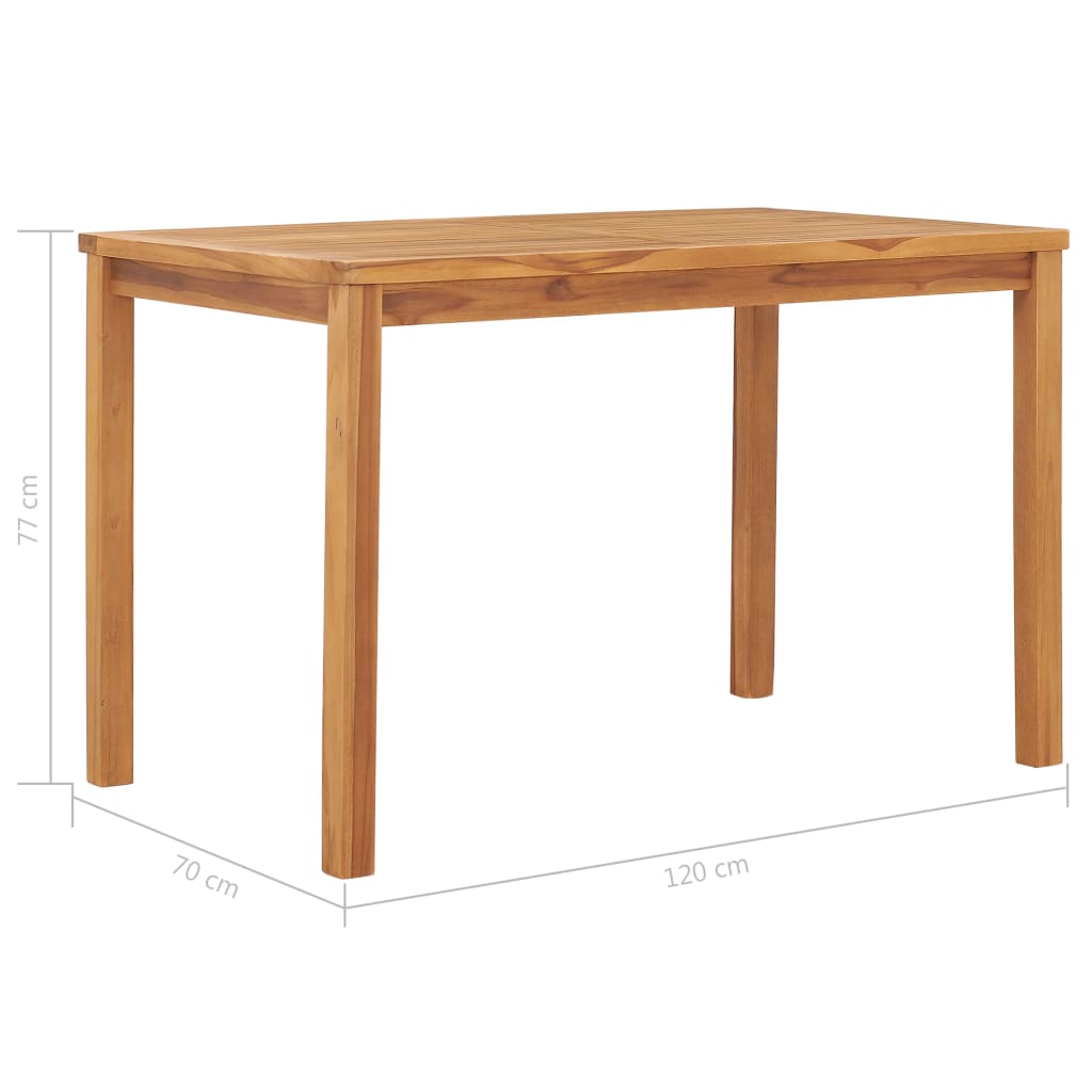 Garten-Esstisch 120X70X77 Cm Massivholz Teak