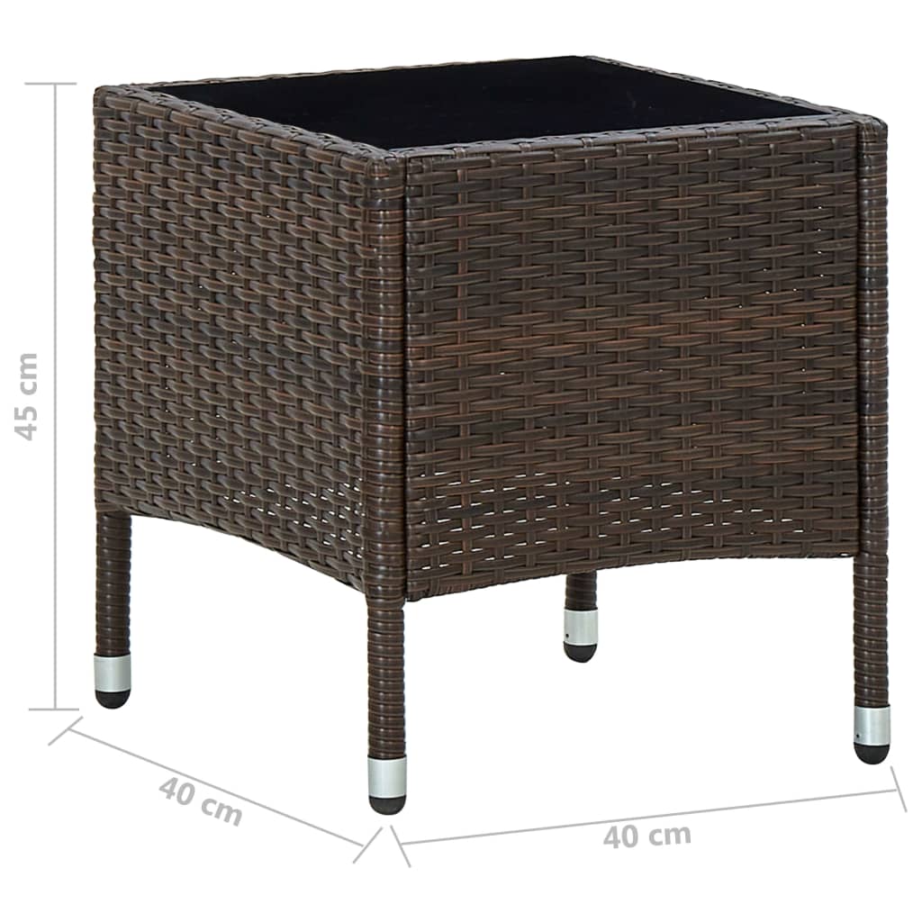 Gartentisch 40X40X45 Cm Poly Rattan
