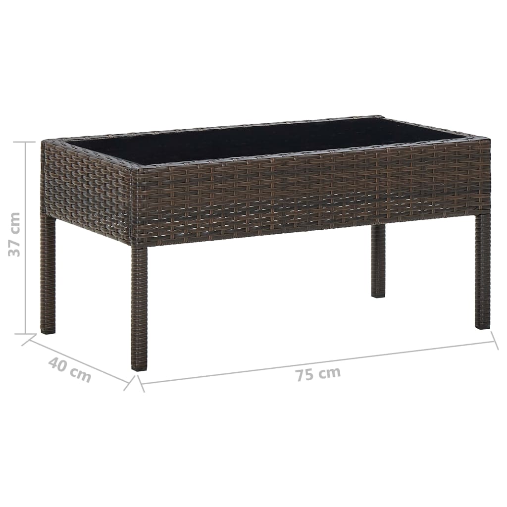 Gartentisch 75X40X37 Cm Poly Rattan