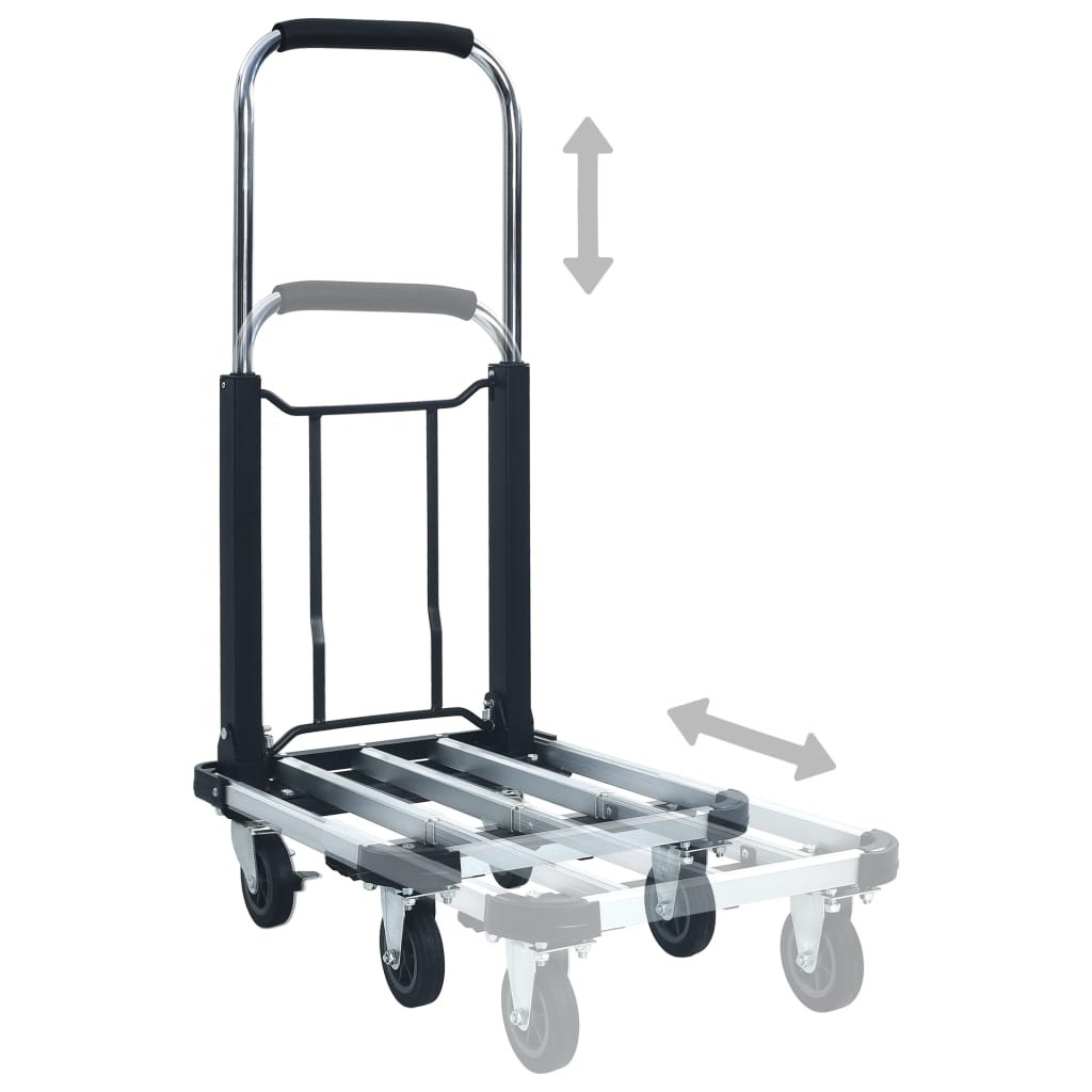 Transportwagen Klappbar 150 Kg Aluminium Silbern