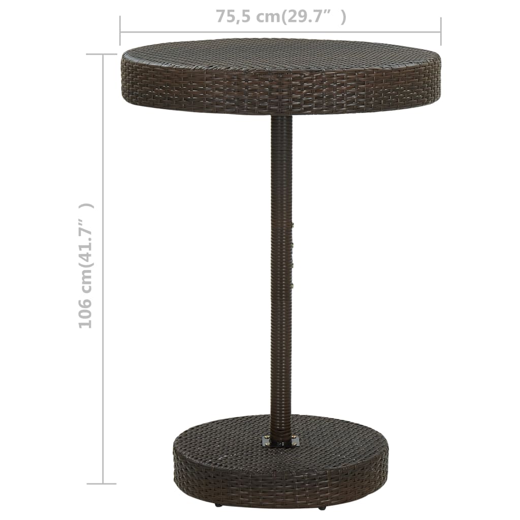 Gartentisch 75,5X106 Cm Poly Rattan
