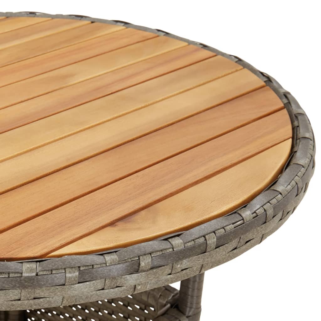 Gartentisch Ø60X75 Cm Akazienholz Und Poly Rattan