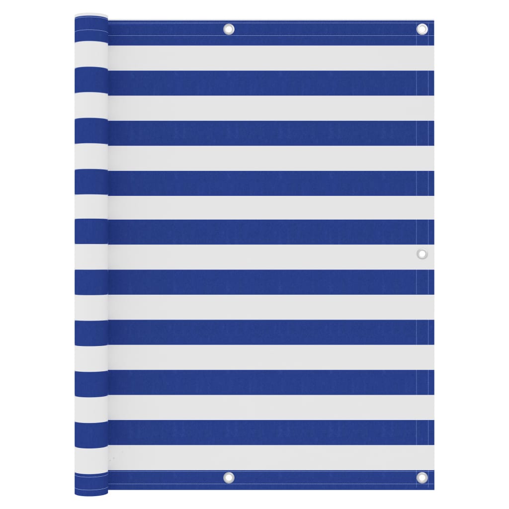 Balkon-Sichtschutz Oxford-Gewebe Weiß Und Blau