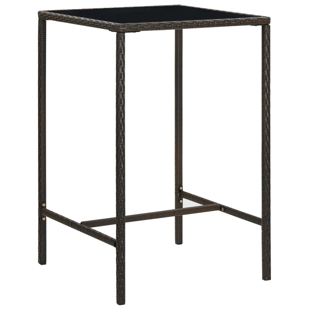 Garten-Bartisch Poly Rattan Und Glas