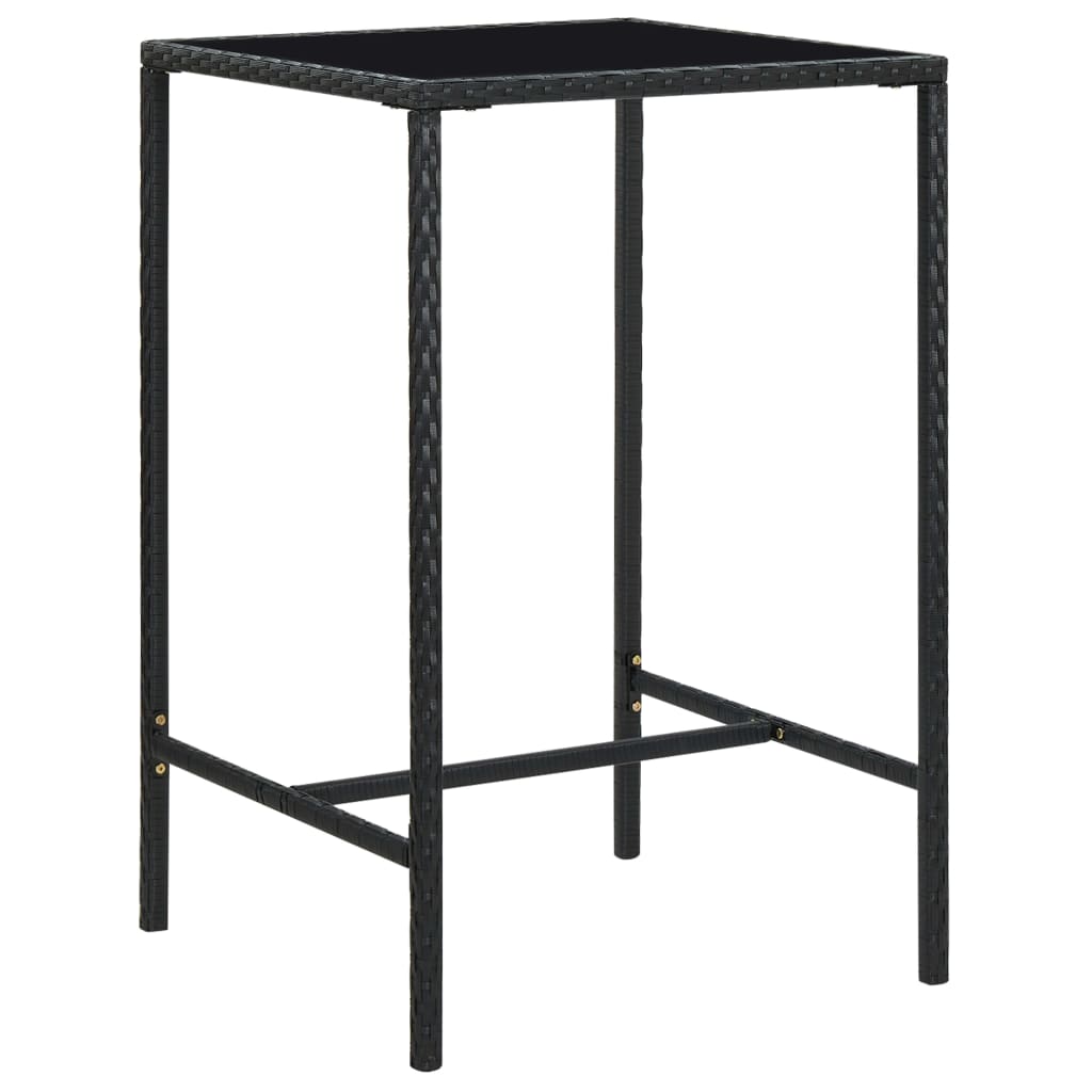 Garten-Bartisch Poly Rattan Und Glas