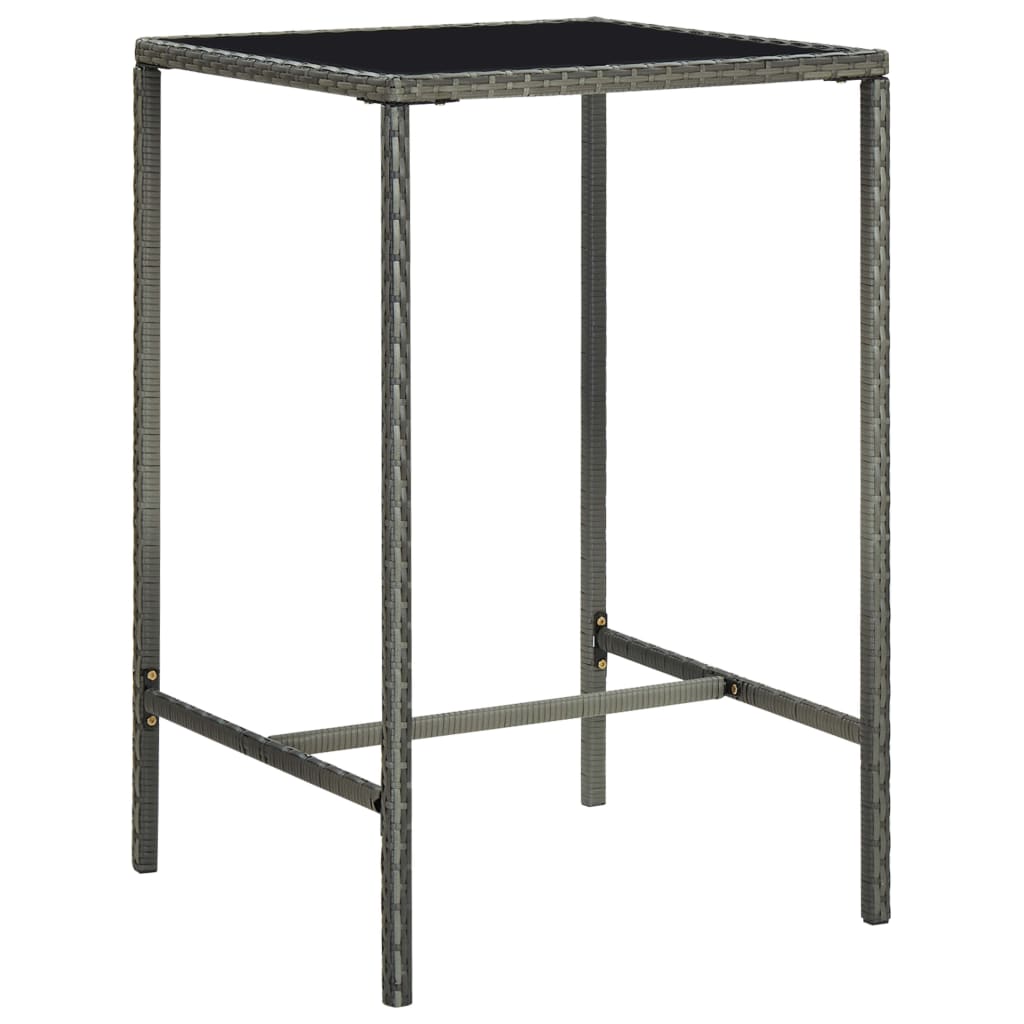 Garten-Bartisch Poly Rattan Und Glas