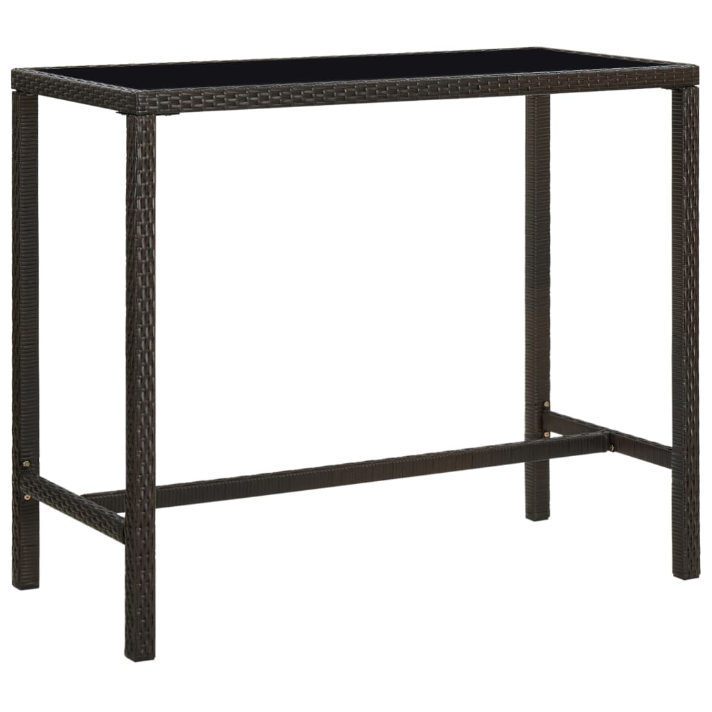 Garten-Bartisch Poly Rattan Und Glas