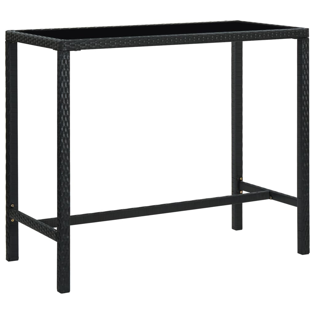 Garten-Bartisch Poly Rattan Und Glas