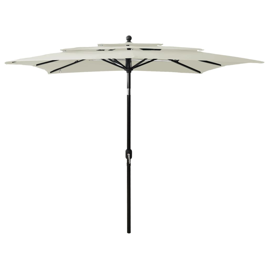 Sonnenschirm Mit Aluminium-Mast 3-Lagig 2,5X2,5 M