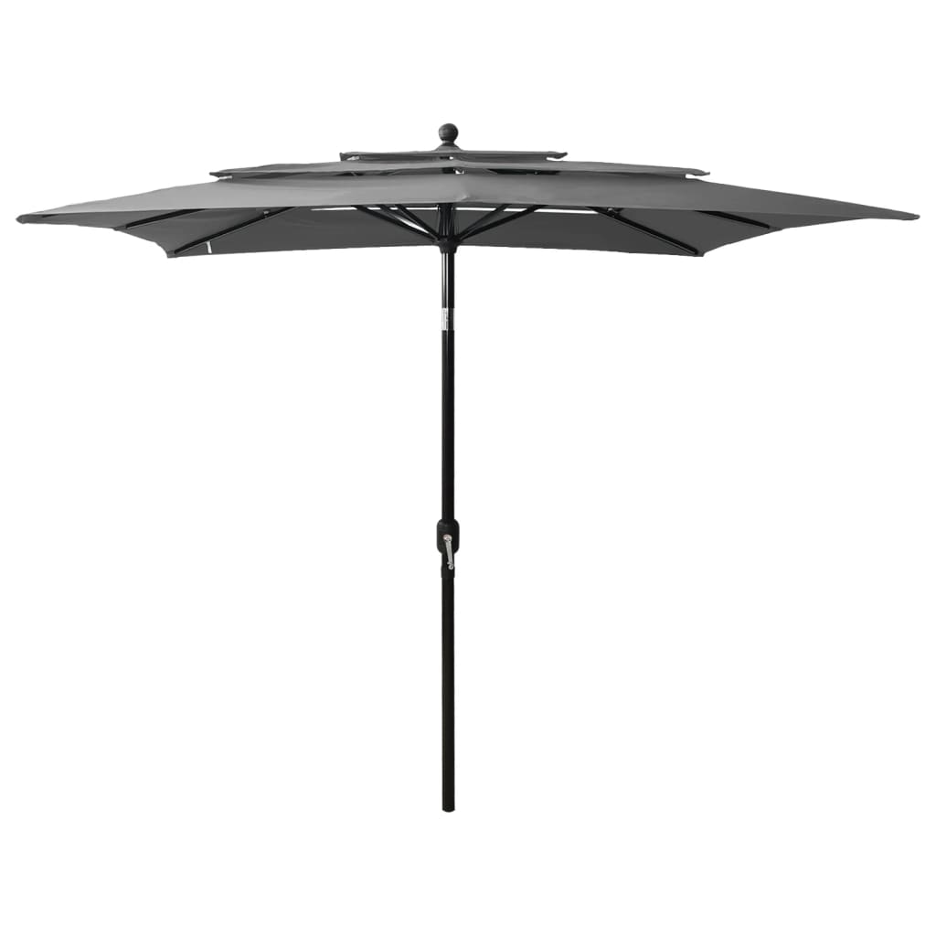 Sonnenschirm Mit Aluminium-Mast 3-Lagig 2,5X2,5 M