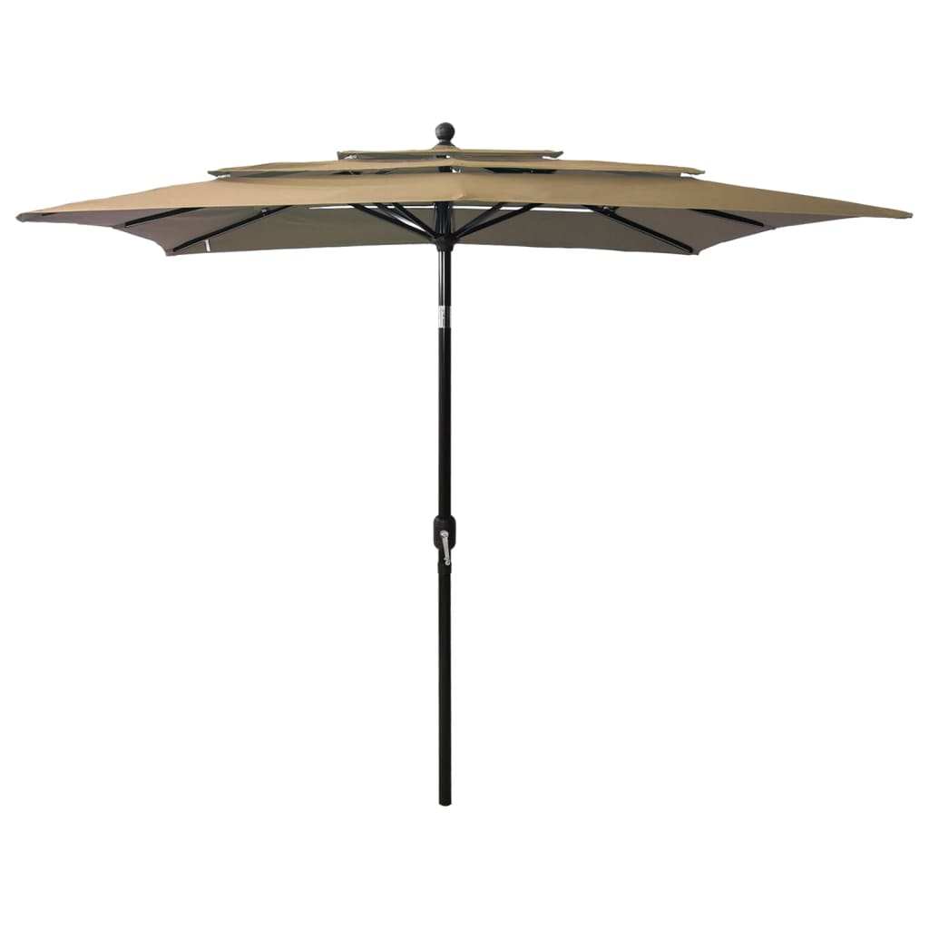 Sonnenschirm Mit Aluminium-Mast 3-Lagig 2,5X2,5 M