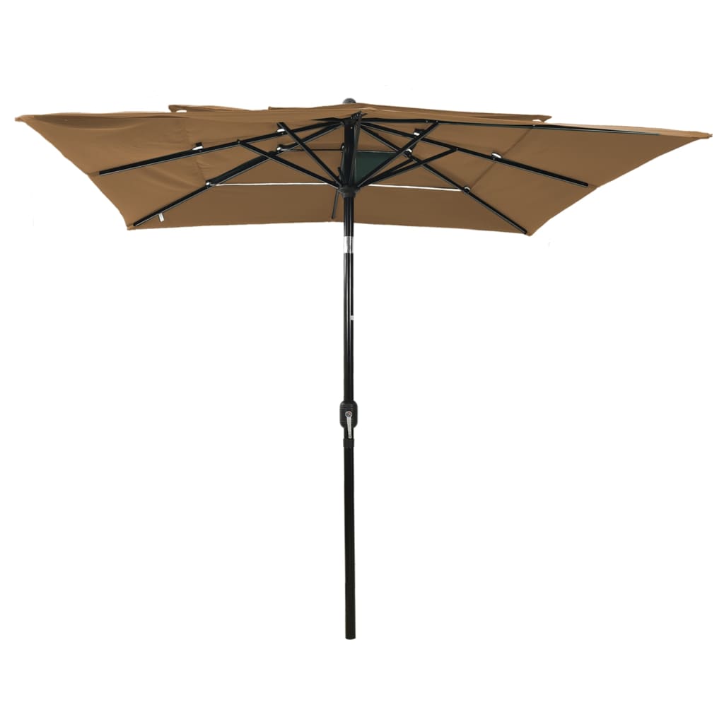 Sonnenschirm Mit Aluminium-Mast 3-Lagig 2,5X2,5 M