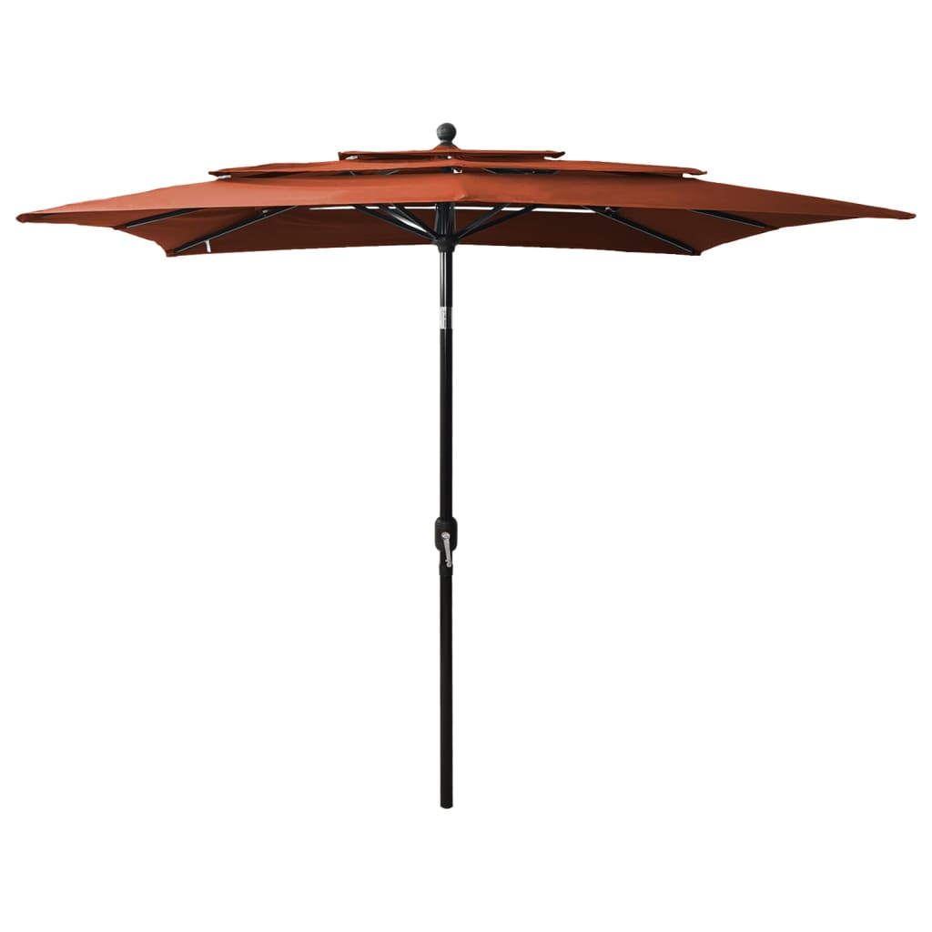 Sonnenschirm Mit Aluminium-Mast 3-Lagig 2,5X2,5 M