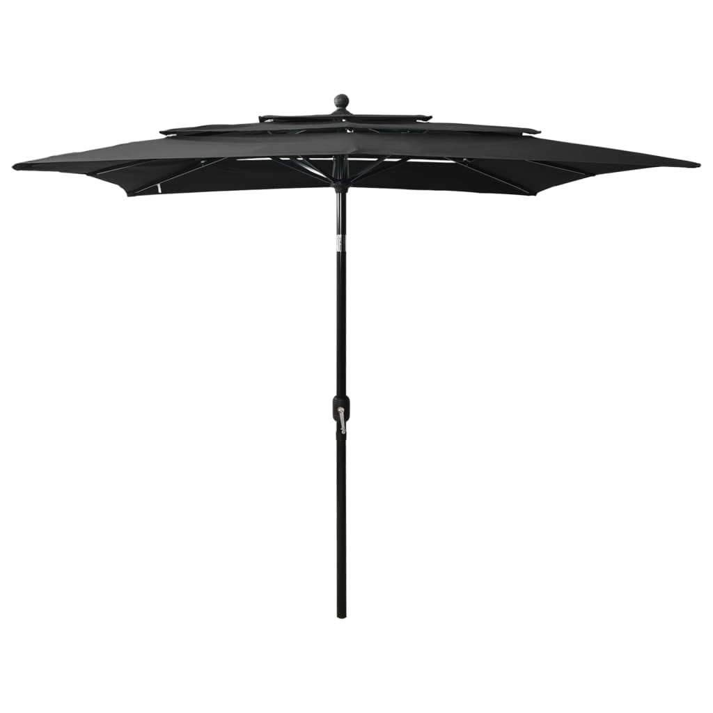 Sonnenschirm Mit Aluminium-Mast 3-Lagig 2,5X2,5 M